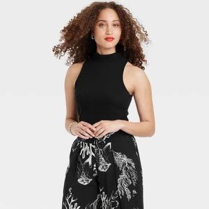 Women's A New Day Tops Slim Fit Mock Neck Tank Top